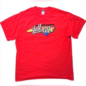 North Carolina LGBTQ+ Rainbow Graphic T-Shirt Size L